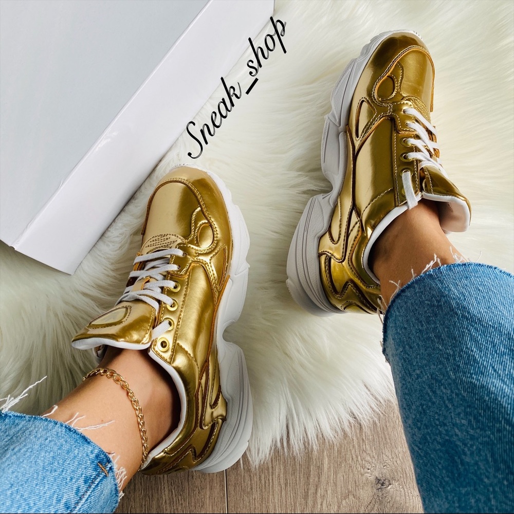 NWT Adidas Falcon Gold Women’s Shoes - Picture 1 of 9